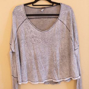 Free People Cropped Long Sleeve Shirt